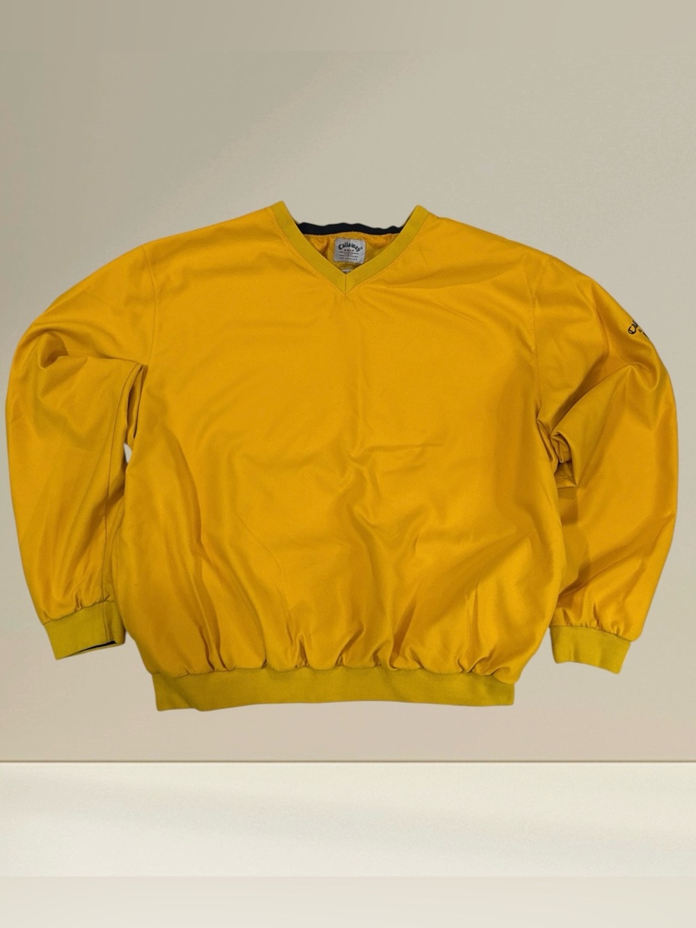 Callaway Men’s Yellow/Gold Brushed Microfiber Golf Wind Jacket Size L